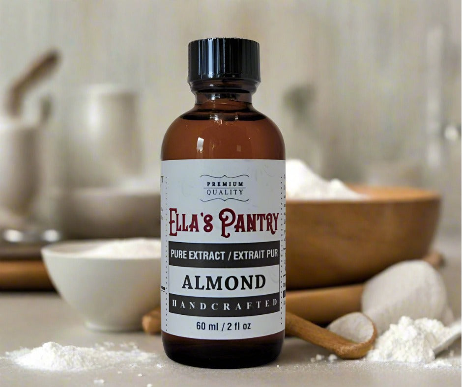 Pure Almond extract, non gmo, sugar free, non allergenic.