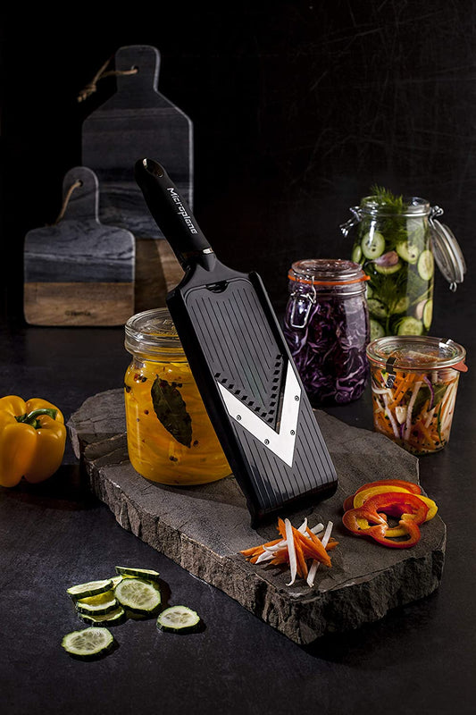 Microplane Adjustable V-Blade Mandoline Food Slicer with Hand Guard